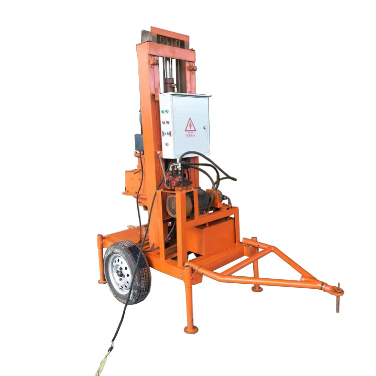 OC-500L Draw Bar Big Wheels One Man Hand 380V Truck Mounted Borehole Drilling Rig