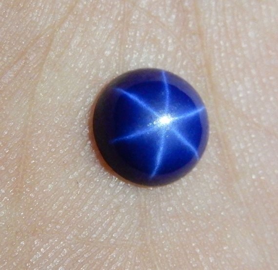 热卖圆形凸圆宝石明星蓝宝石圆形凸圆闪电石戒指