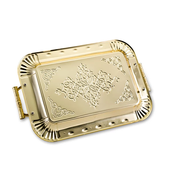 Stainless Steel Rectangle Charger Plater with Classical Design