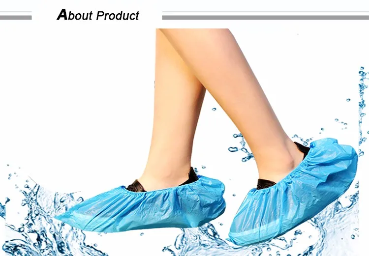 Medical Supplies Blue plastic anti-dust shoe cover /CPE plastic shoe covers