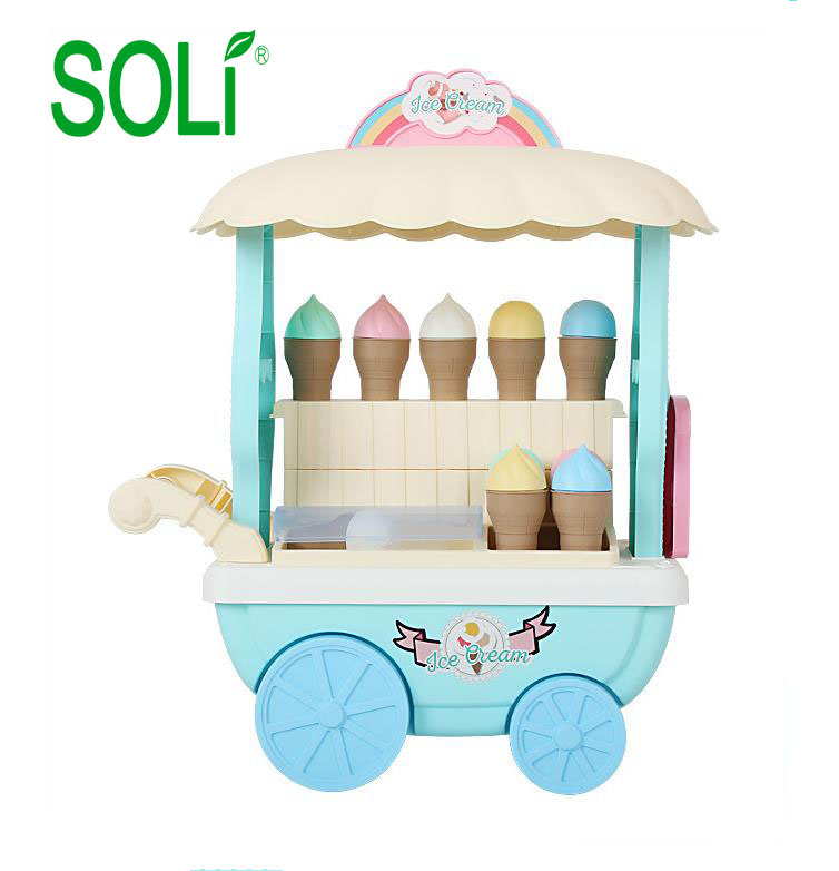 Ice cream cart toy simulation small wheelbarrow set toys for girl