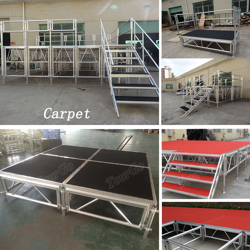 Show Equipment Indoor Outdoor Adjustable Aluminum Mobile Concert Event Roof Truss Staging Platform Portable Stage for Sale