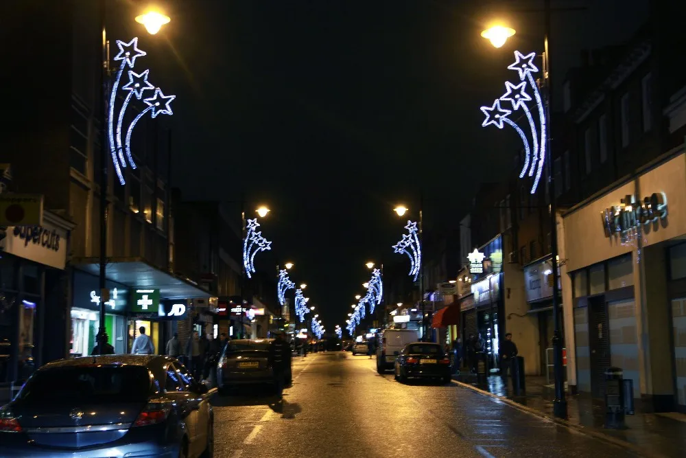 Outdoor 2D Street Festival Motif Light Led Snowflake Motif Light