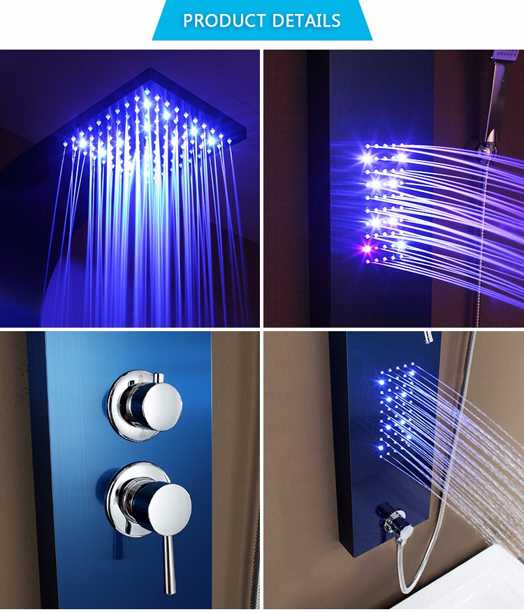 New Arrival Product Style Selections Set Led Light Shower Panel Head