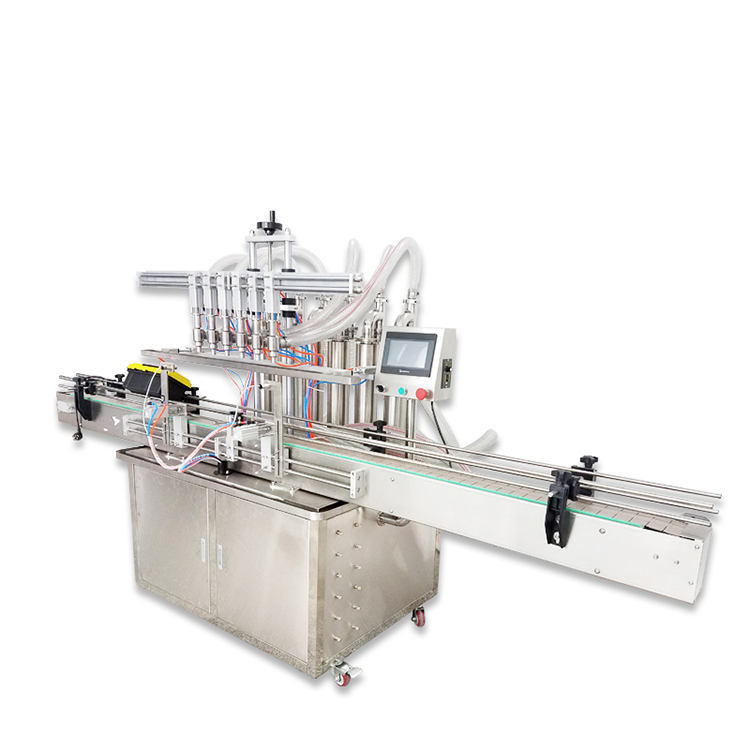 ALF2/4/6 In-line type six heads automatic bottle filling machine for water juice drink beverage perfume cooking oil liquid soap