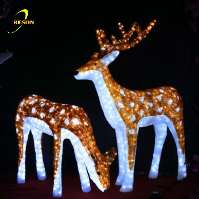 High Quality Christmas 3d Deer Motif Lighted Christmas LED 3D Acrylic Deer