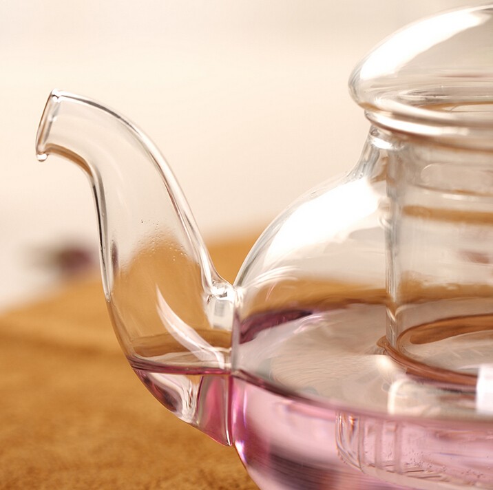 Custom design logo heat resistant glass teapot Borosilicate glass teapot