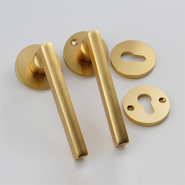 Zinc alloy door handle lock room door gold door handle