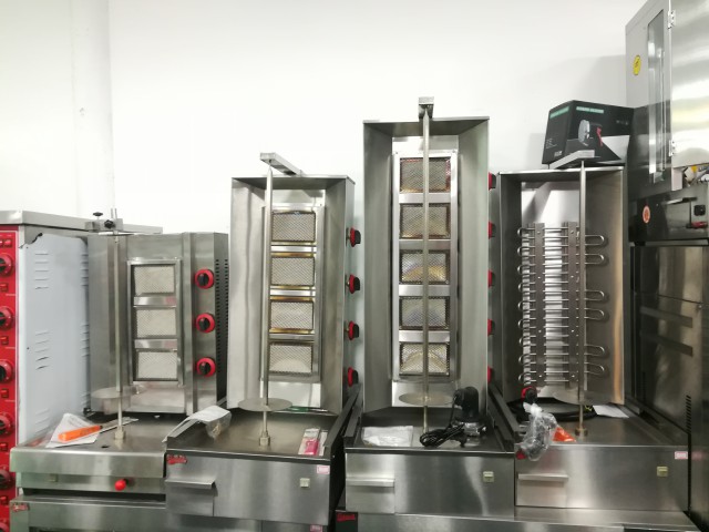 Professional factory supply gas shawarma machine 3-burner gas kebab shawarma machine for restaurant