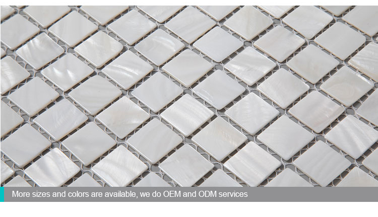 Square Raw Natural White Mother of Pearl Shell Mosaic Tile