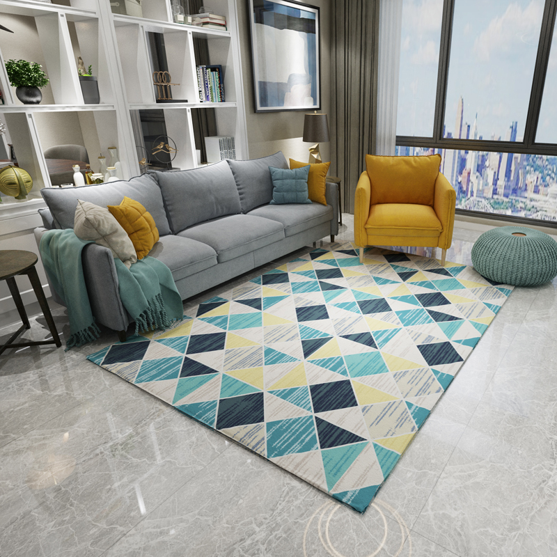 Northern Europe Concise Style Living Room Floor Mat Custom Wholesale Cheap PVC 3D Printed Office Carpet