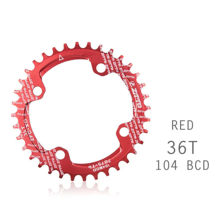 ZTTO Bicycle Parts MTB Bicycle Single Speed Crank 104BCD Round Narrow Wide 32T/34T/36T Chain ring Bicycle Chainwheel