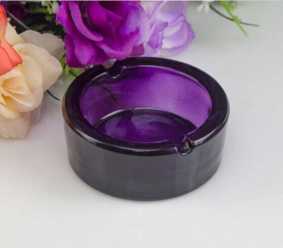 Haonai colored round square glass smoking ashtray