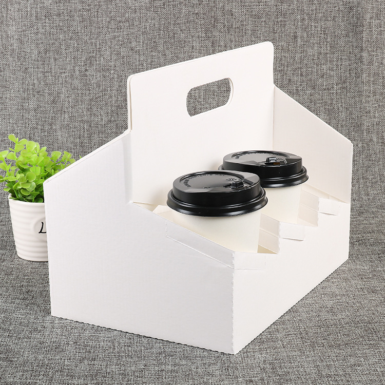 Eco Friendly Disposable Kraft Paper Take Out  Pack Coffee Cup Drink Carriers  Paper Cup Holders