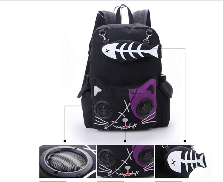 Zaino in tela per notebook, scuola, altoparlante, zaino da ciclismo per ragazze