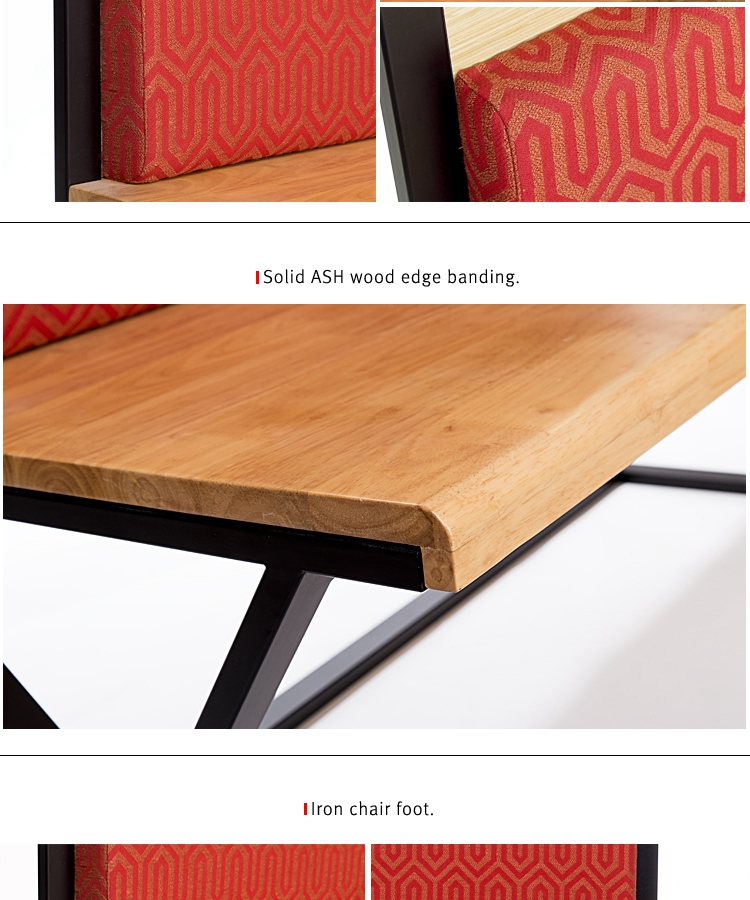 Simple desgin industrial iron steel frame booth restaurant seat design booth sofa