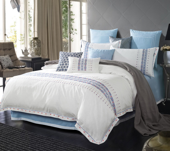 Embroidery Duvet & Pillowcases, unique pleated design to enhance the elegance of your room, Comforter Set Queen/King Size