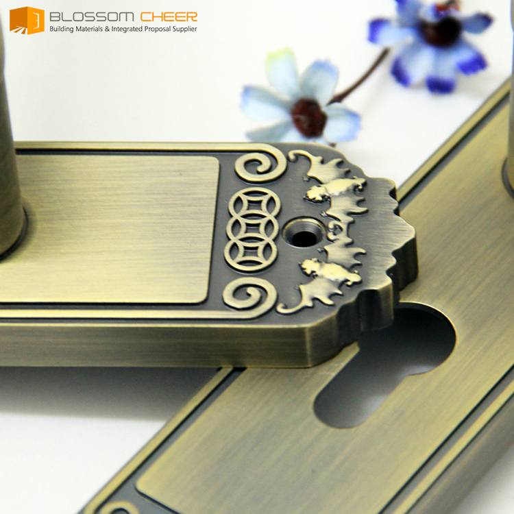 Electroplating bathroom door lock italian brass door lock for wood doors handle lock dubai