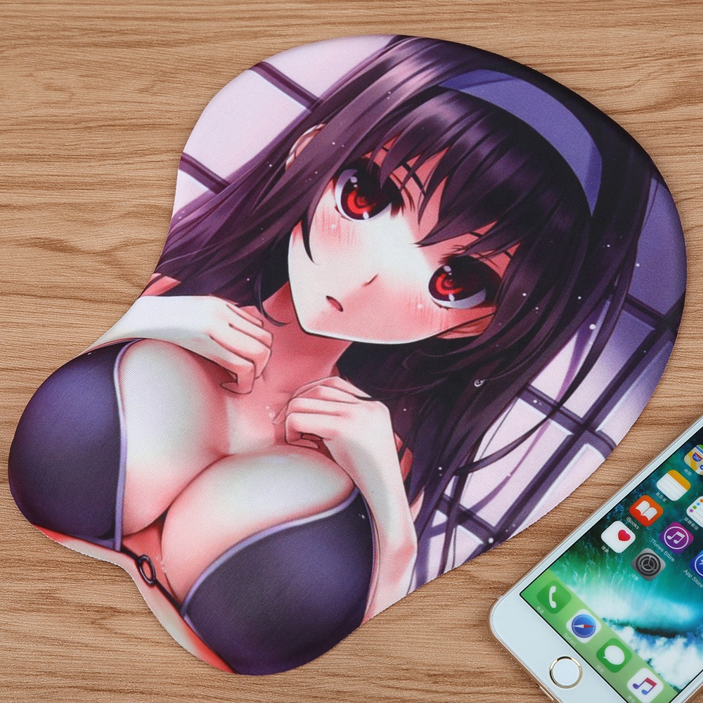 新产品大 boob 卡通女孩垫可折叠性感图片自定义标志尺寸鼠标垫