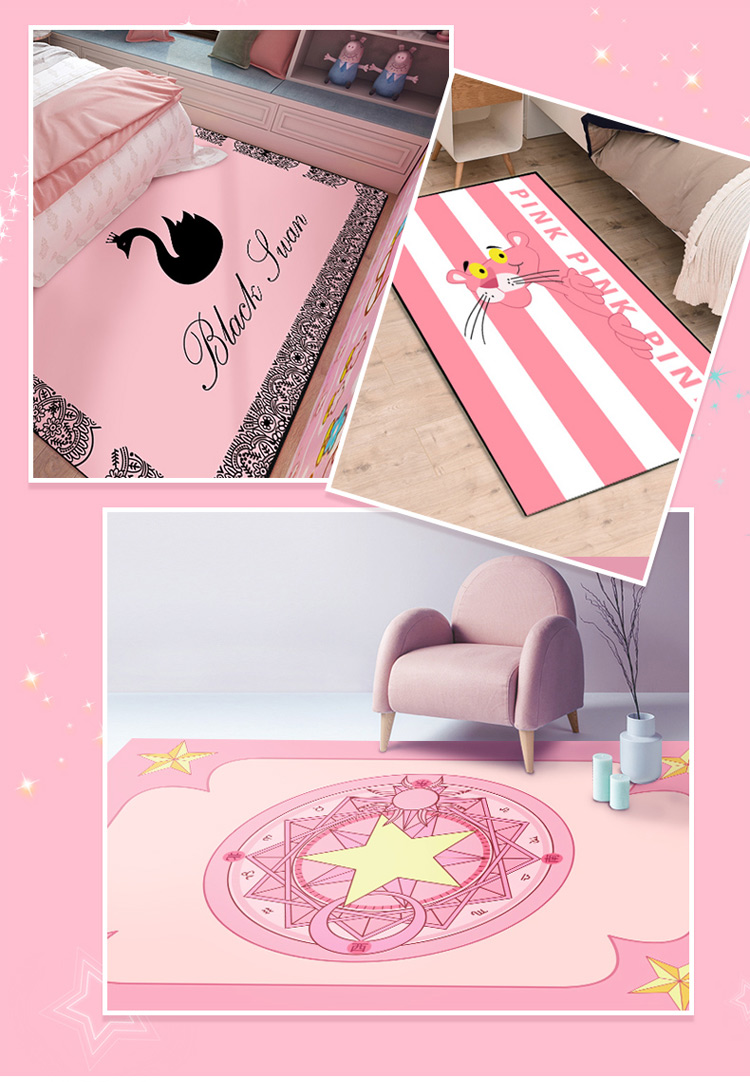 Factory Custom Made Girls Machine Washing Polyester Living Room Indoor Home Hotel  Printed Modern Carpet