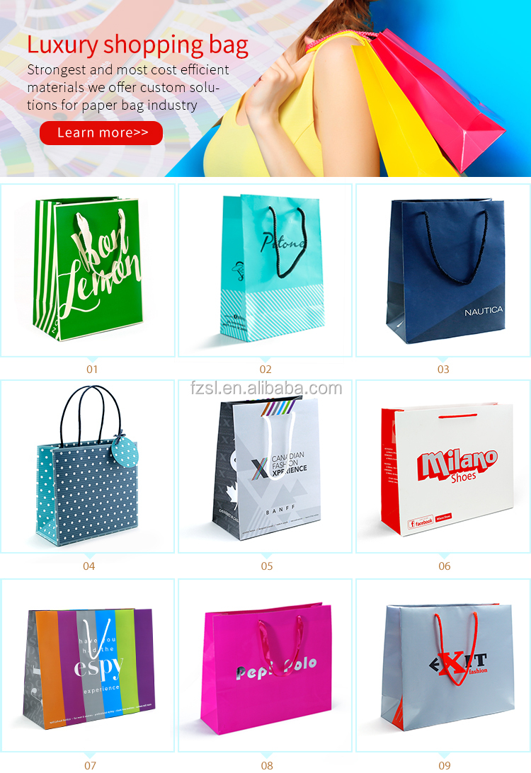 New Luxury Wholesale Custom Printed Luxury Logo Recycle Paper Shopping Bags Clothing Store Paper Bag