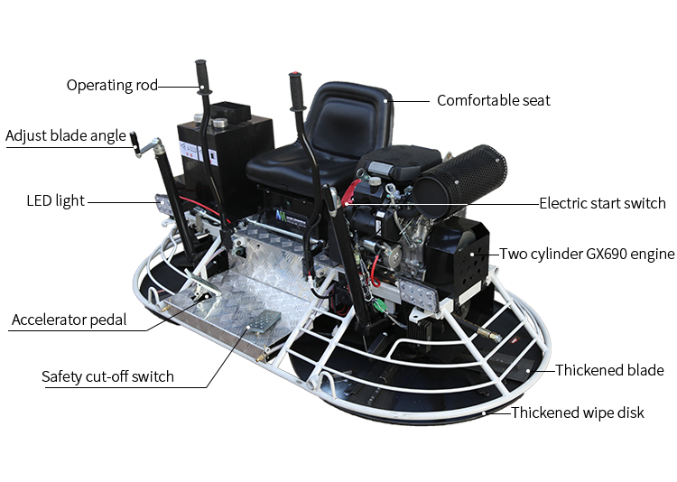 gasoline concrete finishing machine ride on power trowel for sale