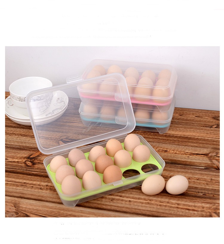 Home Kitchen Clear Plastic Storage 2 Layers Refrigerator egg tray