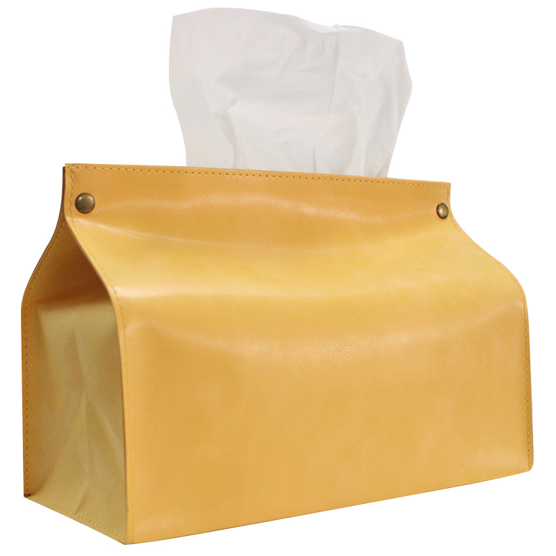 Factory Stock Pu Leather Cover Soft Tissue Box with Custom Logo