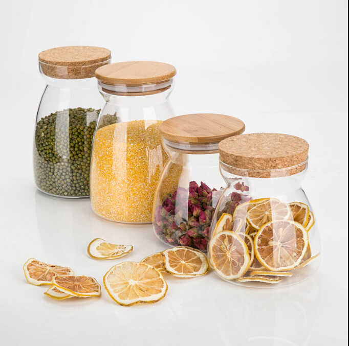 100ml 200ml clear glass pudding jar with plastic lid