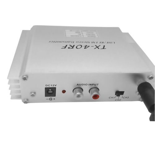 TX-40RF UHF/RF FM 3 channels silent disco transmitter