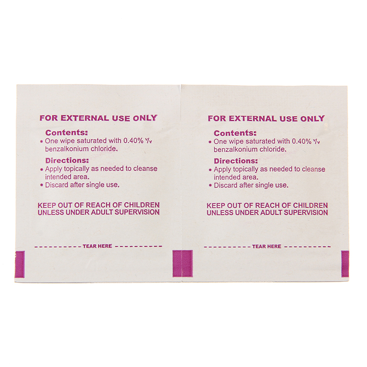 product-750-750 Cleansing Sterile Antiseptic Latex-free Benzalkonium Chloride Towelette BZK First Aid Wipes