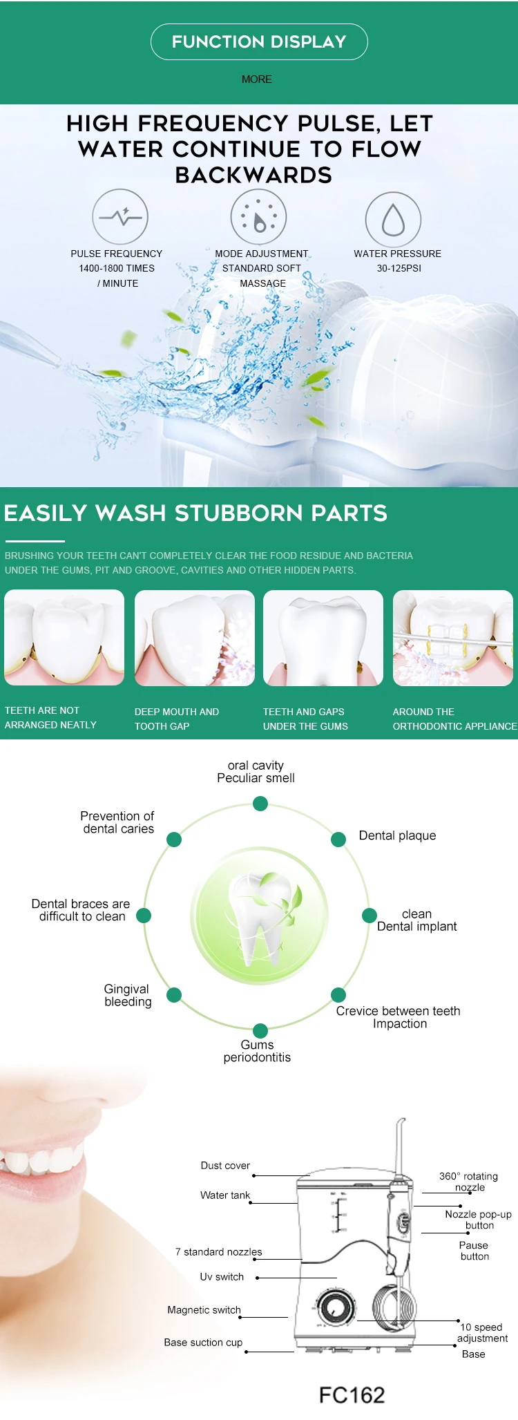 2022 hot selling oral hygiene dental products waterflosser for for family use