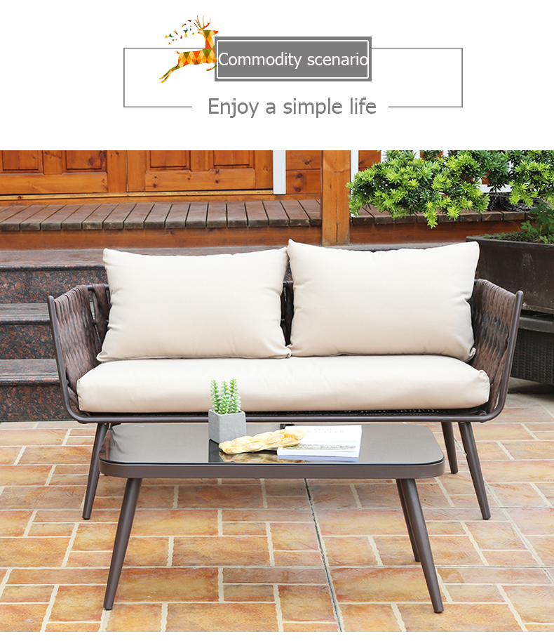 living room bedroom sofa balcony outdoor seat rattan chair coffee table sofa combination sunscreen waterproof rattan furniture