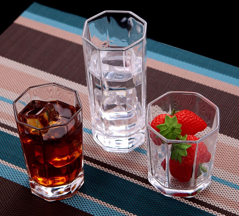 octagon shaped glass tea &juice cup
