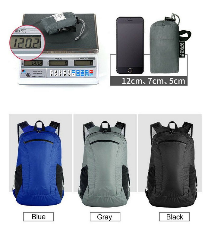 Sac à dos pliable étanche de grande capacité sac à dos pliable logo personnalisé pliable