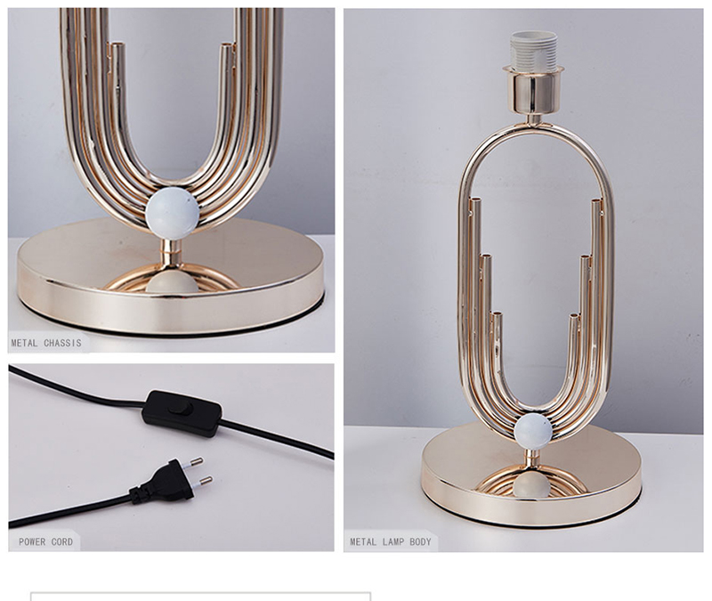 Hotel decoration engineering lamp LED table lamp Modern bedroom bedside metal+cloth lampshade table lamp