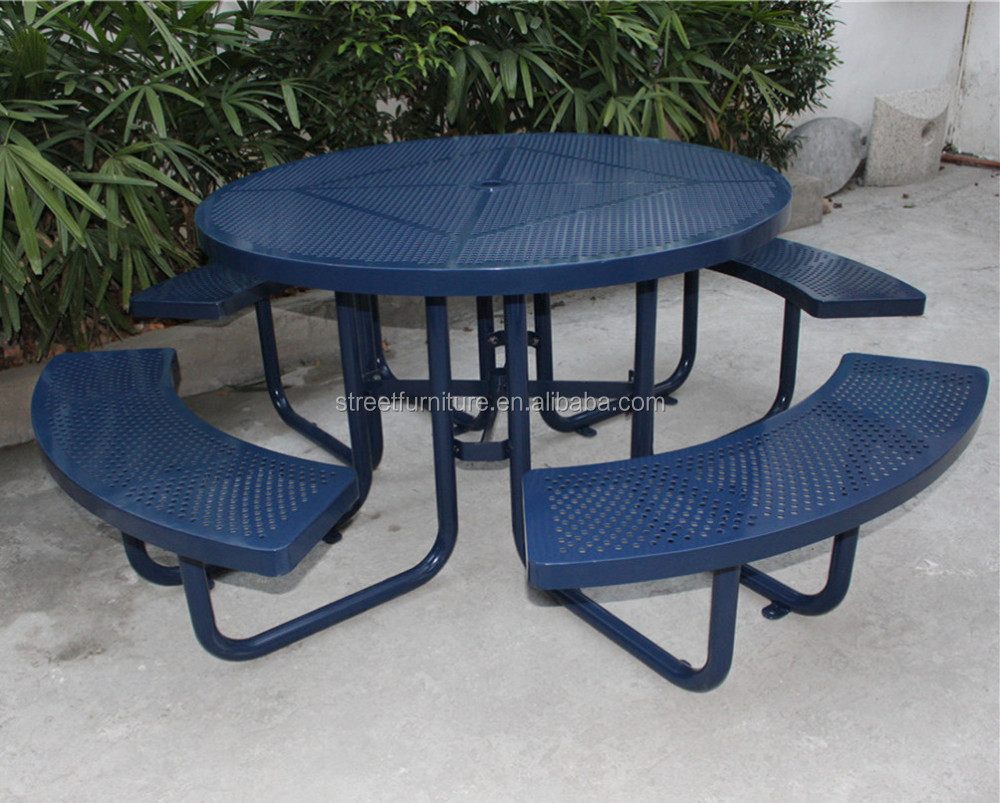 Guangzhou Gavin outside furniture outdoor table and chairs picnic table bench metal steel outdoor tables for school