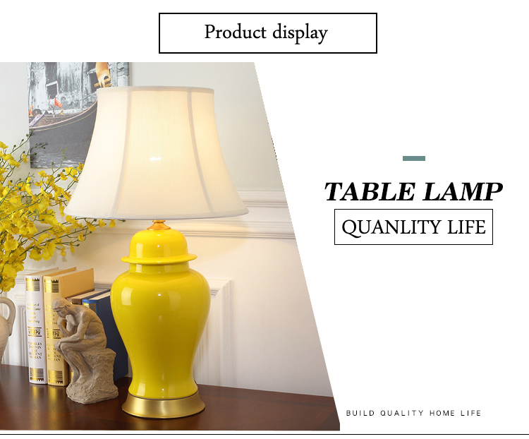 Traditional Chinese porcelain vase light ceramic table lamp with different color by handmade
