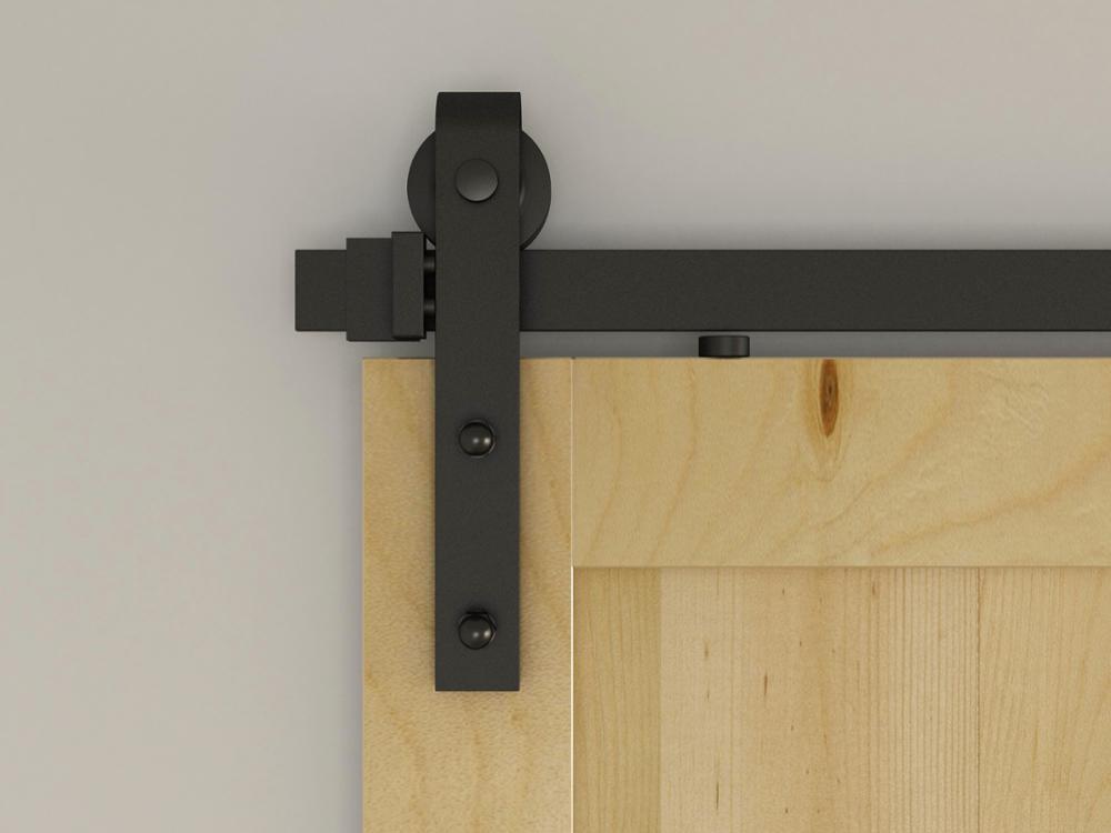 Glass insert solid wood door Sliding wood barn door for patio