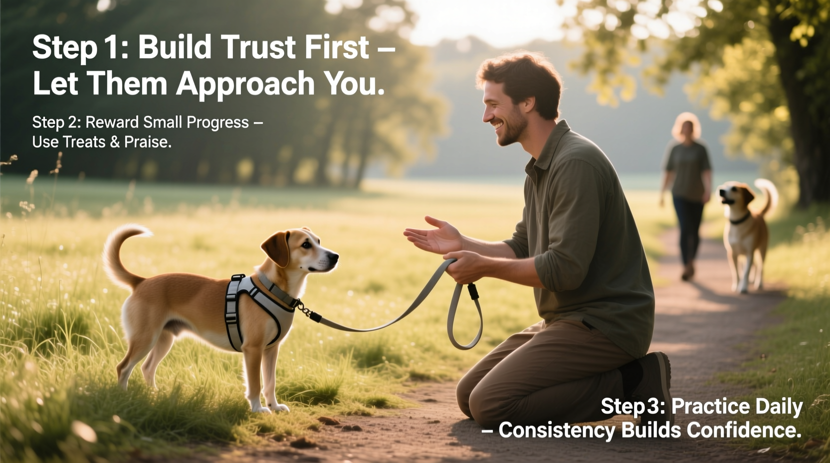 step by step guide to confidently leash train a shy dog and build their trust