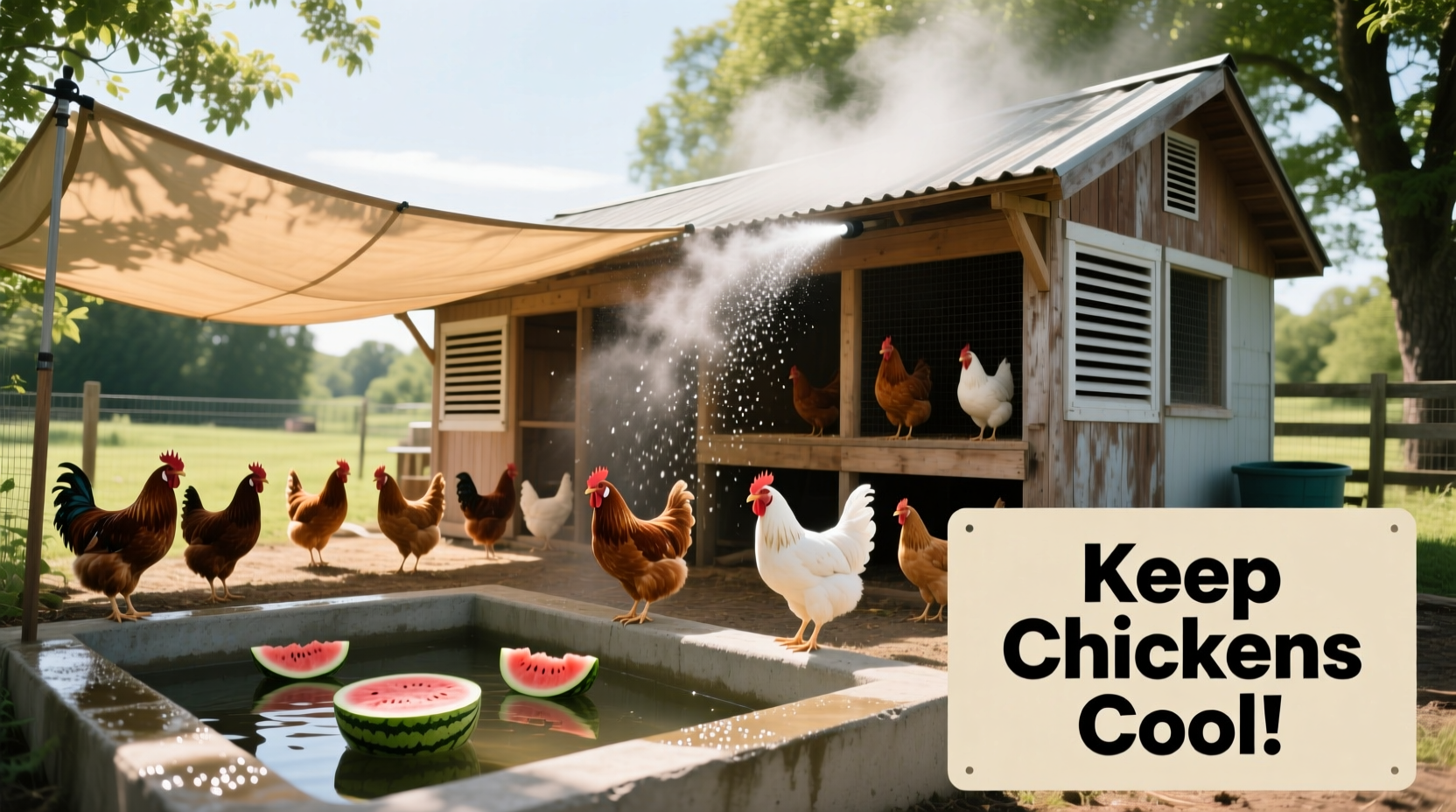 effective and practical ways to keep chickens cool this summer