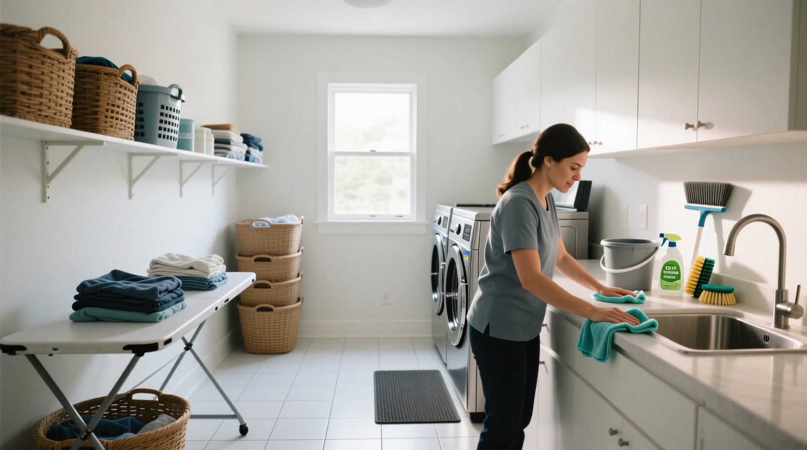 how to clean a laundry room