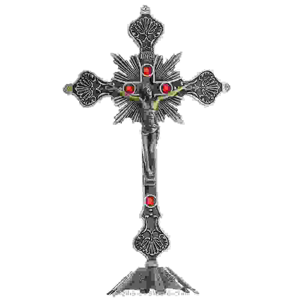 教会の遺物置物十字架イエスキリストスタンドの壁クロスアンティーク