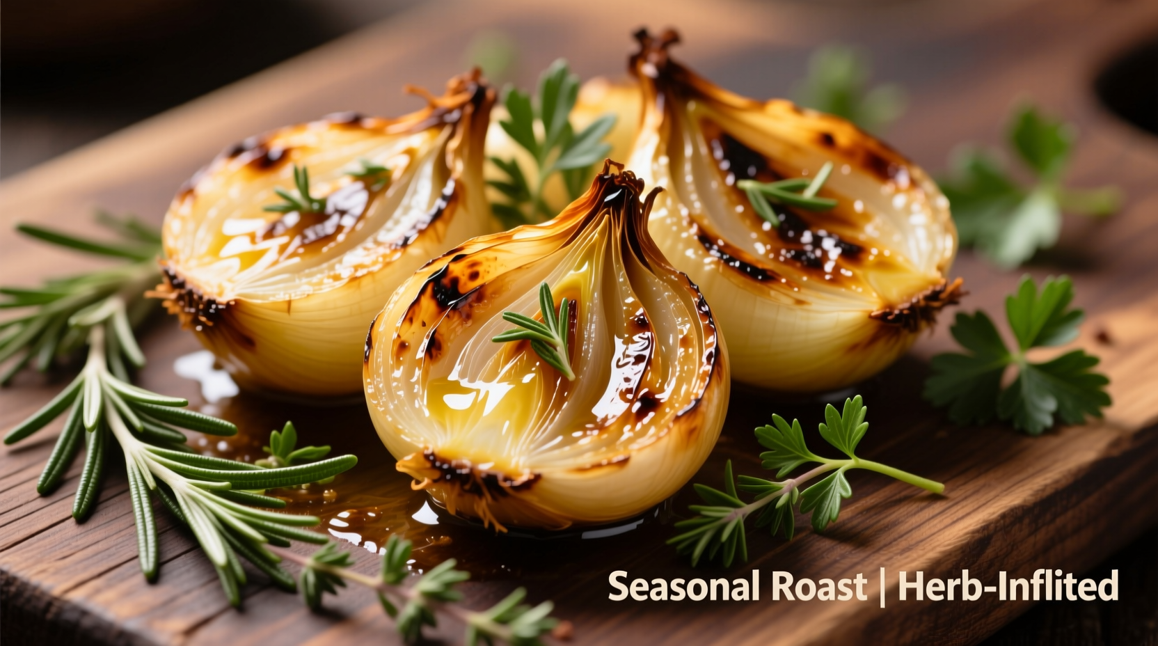 Golden roasted cipollini onions with herbs