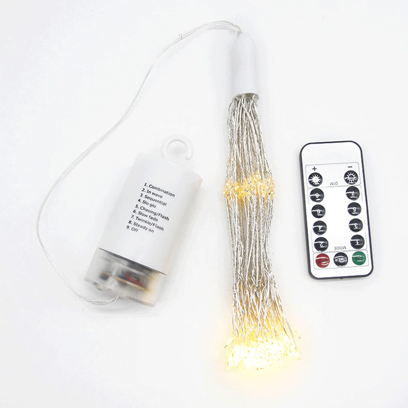 Fireworks Remote Control Battery Powered Lamp String lights For Garden Decoration Bouquet LED String Christmas Festival lamp