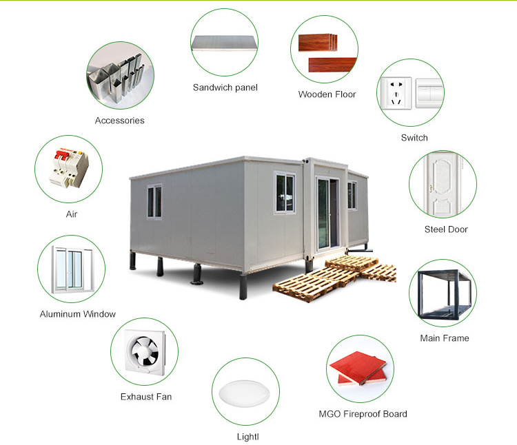 Eco friendly Foldable Expandable Flat Pack Recycled Container House