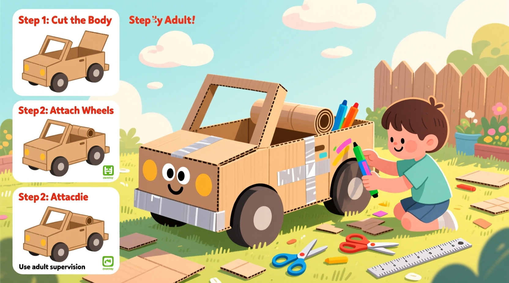 how do you make a cardboard car