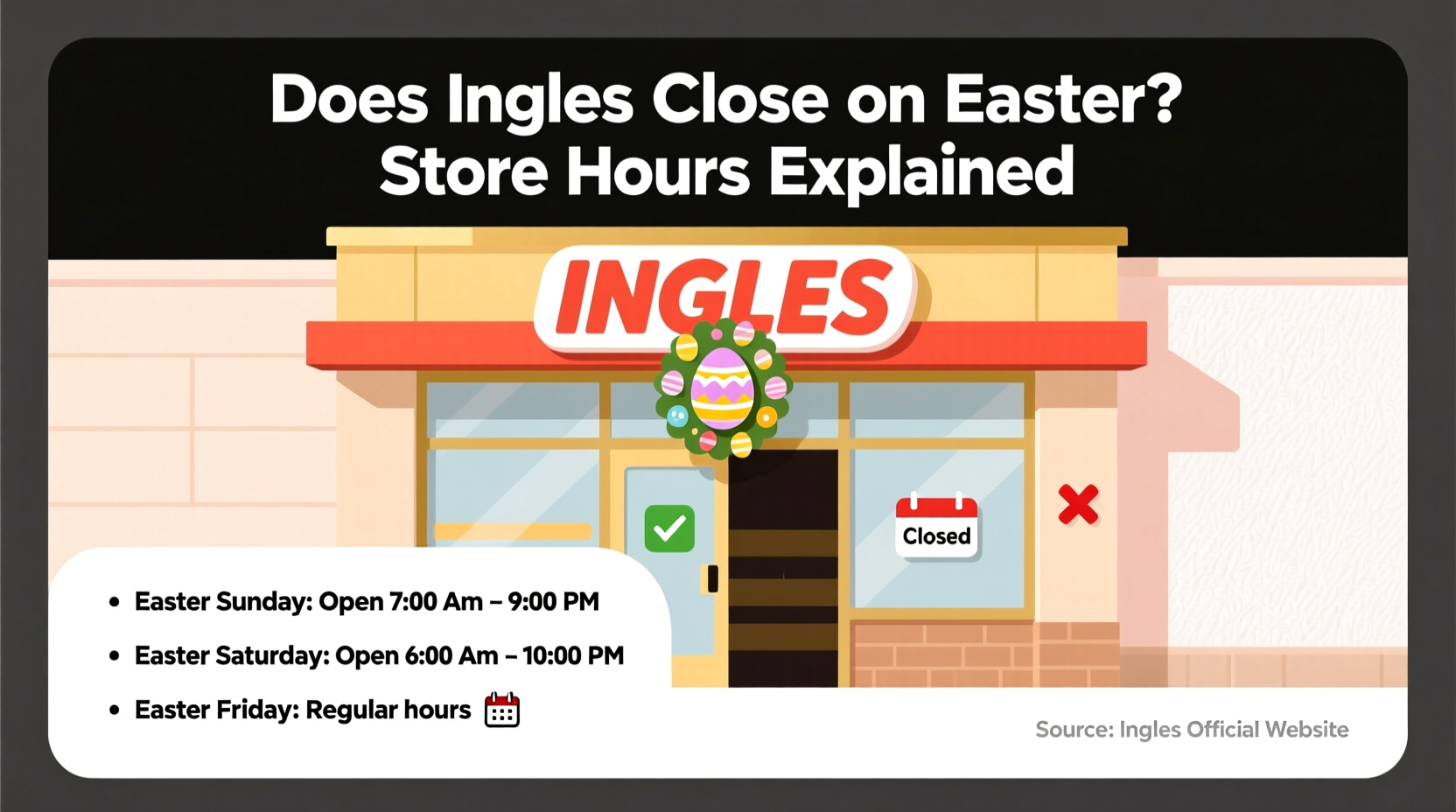 does ingles close on easter