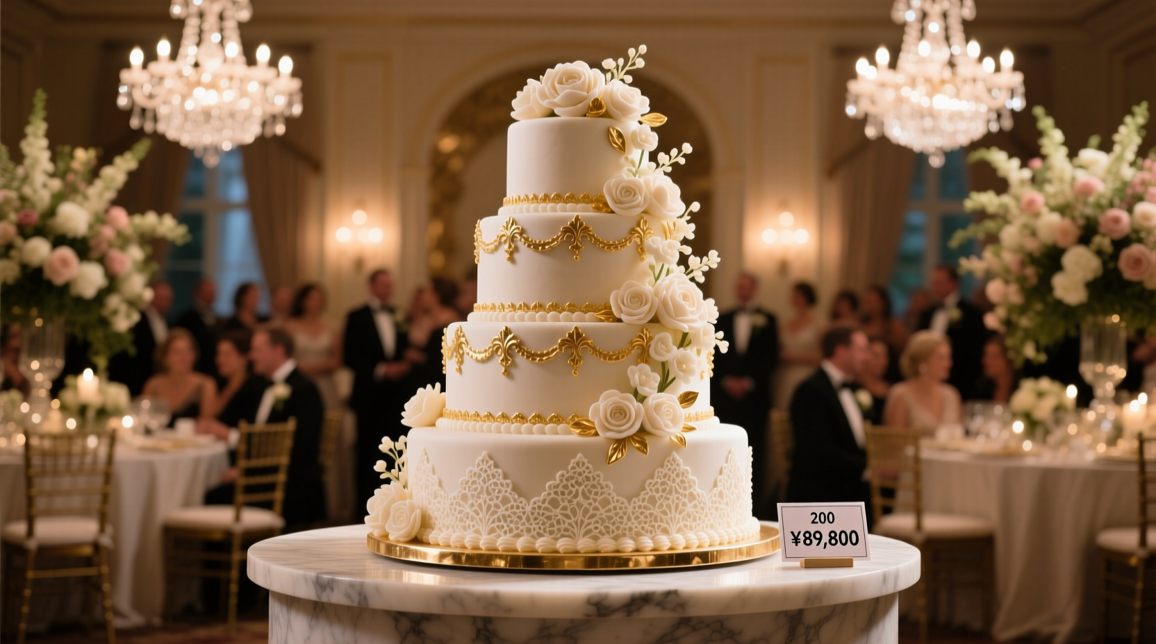 how much does a wedding cake cost for 200 guests