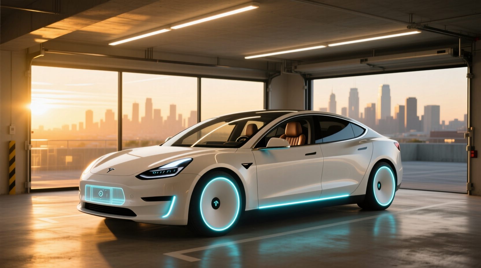 Electric Cars with Ambient Lighting Guide